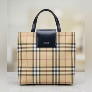 Burberry Nova Check Small Medium Tote Coated Canvas Made in Italy